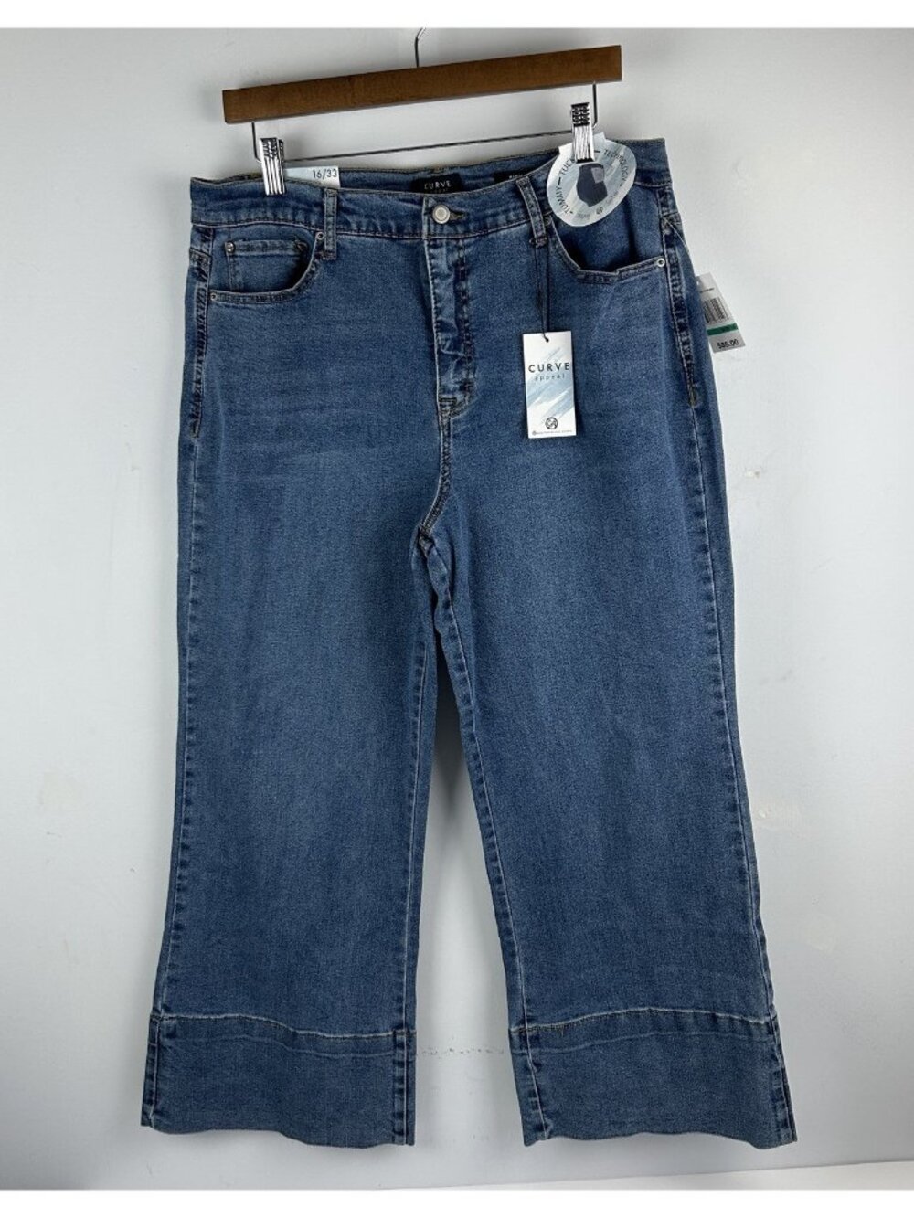 Curve Appeal High Rise Wide Leg  Jeans 16/33 Color Capri